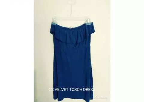 Navy Blue Velvet Torch Dress